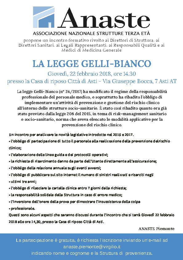 22.2.2018 Evento legge Gelli ad Asti