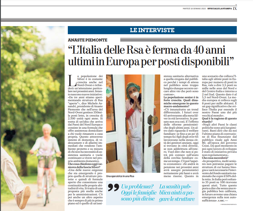 Piemonte: intervista a Michele Assandri su La Stampa
