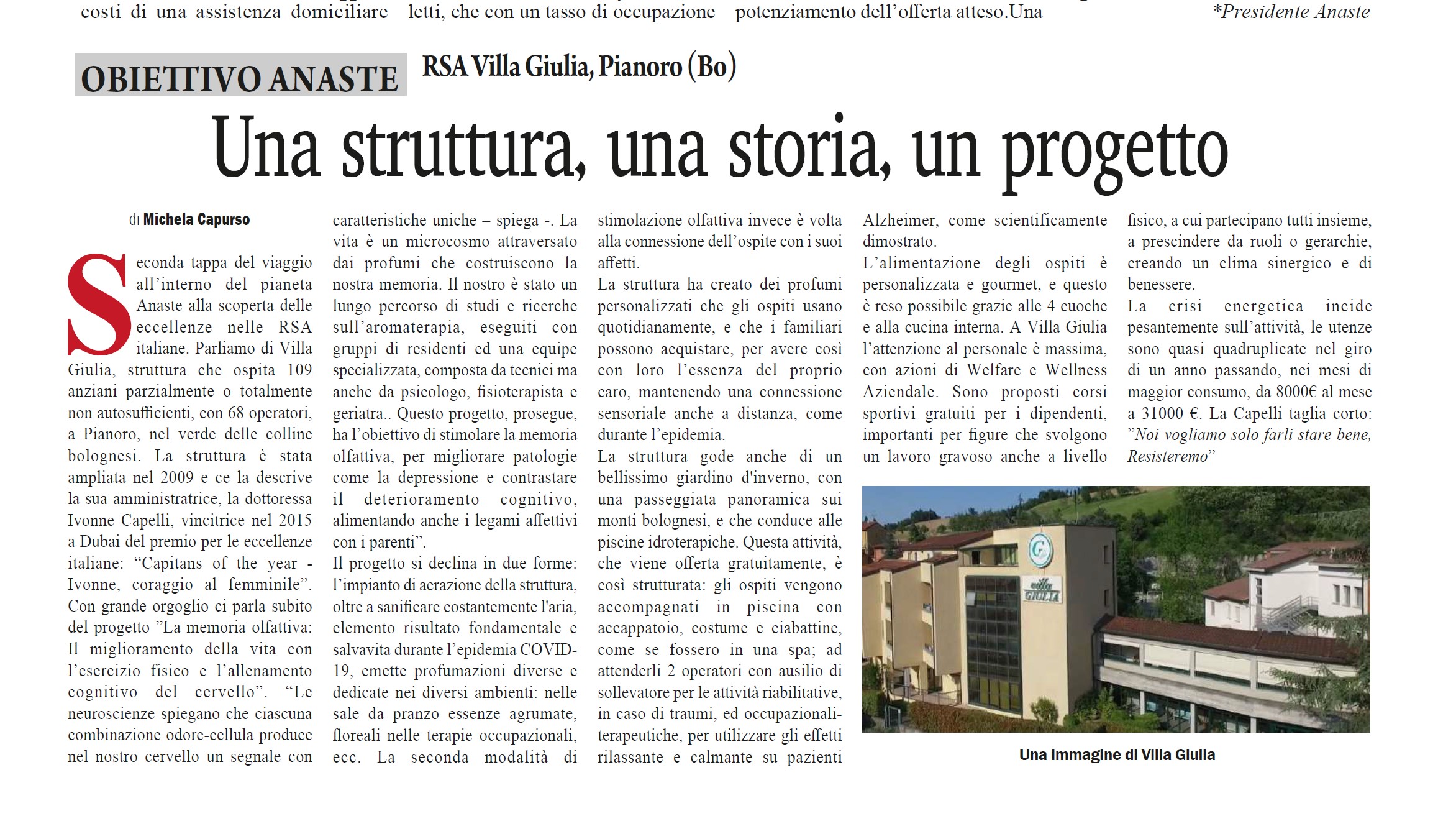 CRA Villa Giulia di Pianoro: Una struttura, una storia, un progetto
