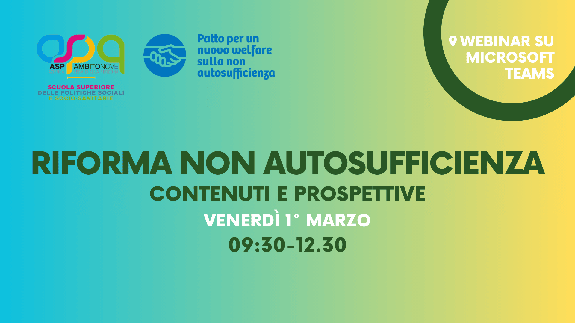 Webinar sui contenuti e le prospettive della riforma della non autosufficienza